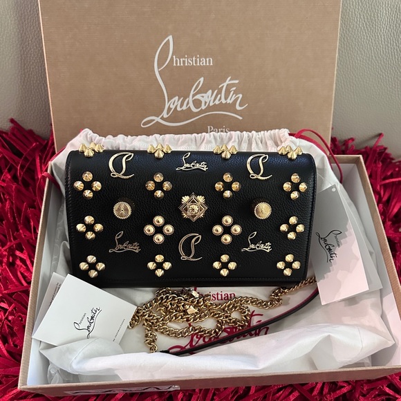 🆕😍🔥 CHRISTIAN LOUBOUTIN Paloma Loubinthesky Studs Clutch Bag - Picture 15 of 16